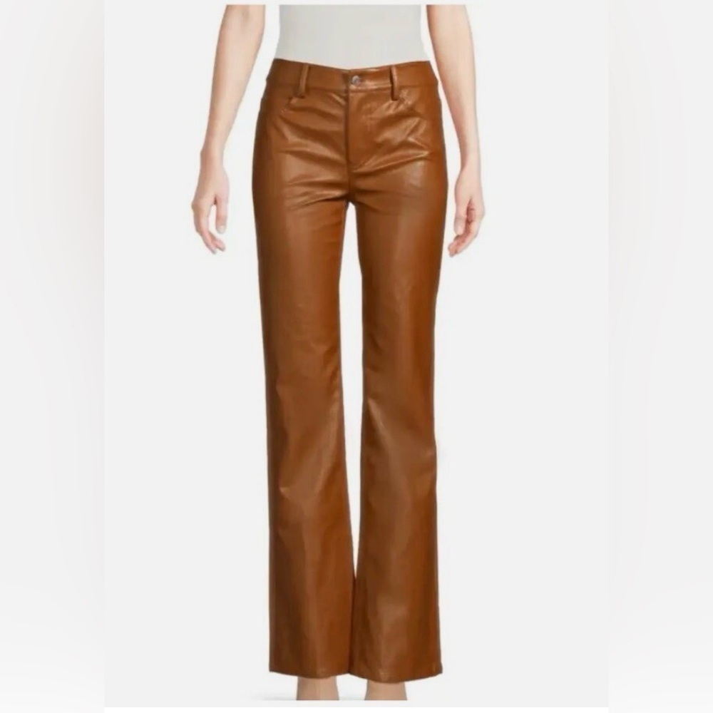 A.L.C Freddie Faux Leather Pants In Cognac Color